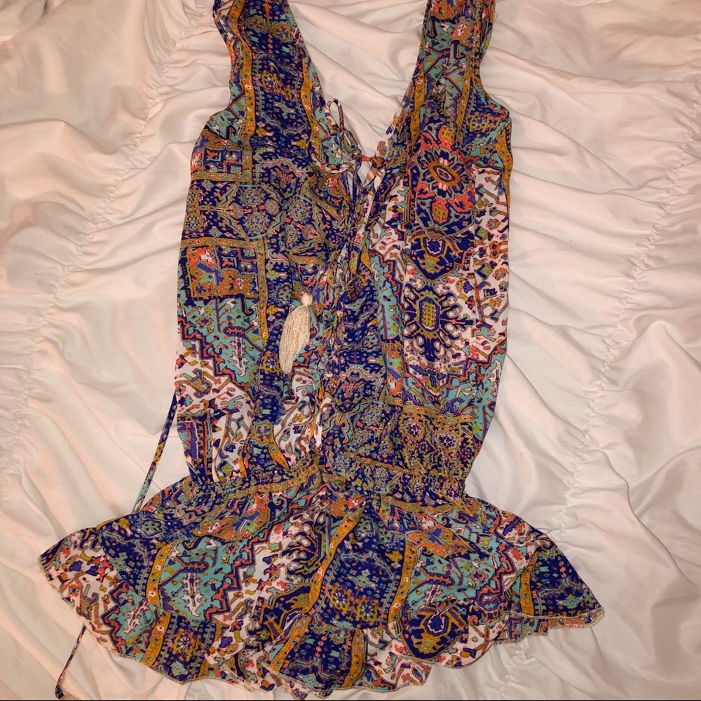 Multi Colored Patterned Romper - Picture 2 of 3